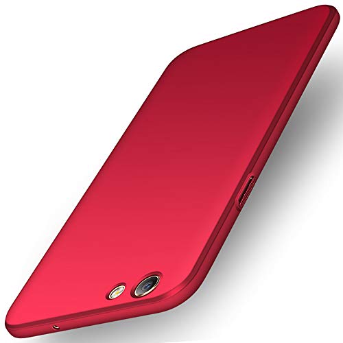 INSOLKIDON Compatible with Oppo A59 / F1S Case PC Hard Back Cover Phone Protective Shell Protection Non-Slip Scratchproof Protective case (Red)