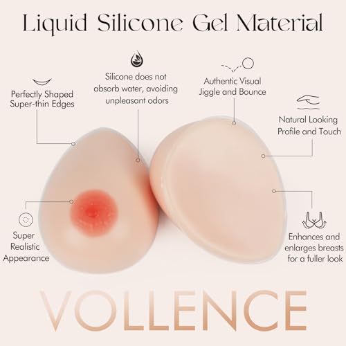 Image of Vollence Silicone Breast Forms Fake Boobs for Mastectomy Prosthesis Transgender