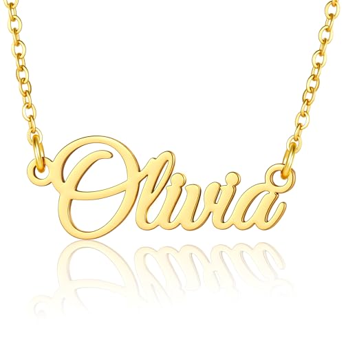 Ritach Name Necklace Olivia Necklace - Custom Name Necklaces for Women Personalized Necklaces for Women Custom Necklaces for Girls Gifts for Womens Olivia