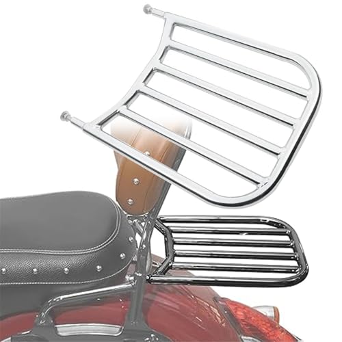 Gepäckträgerteil Für Indian Für Springfield Dark Für Horse 2018-2021 2022 2023 2024 Motorrad-Rückenlehnenträger Gepäckaufbewahrungshalterung Heckaufbewahrungsträger(Chrome)