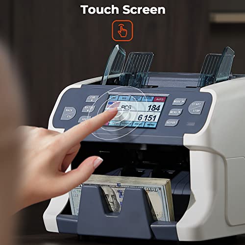 Image of MUNBYN IMC41 Money Counter Machine Mixed Denomination, Value Counting, Multi Currency Mixed Bill Counter, CIS /UV /IR /MG /MT Detection, USD /Euro /CAD /MXN Cash Counter for Business, 2 Years Warranty