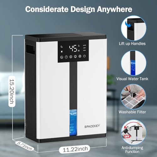 Spacekey QIG-D01 Dehumidifier,106 Oz / 850 Sq. Ft Dehumidifiers For Home Basement Bedroom Bathroom Room Rv Closet thumb #4