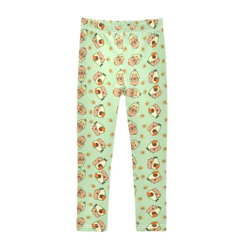 Capybara Eating Avocado Girls Leggings Athletic Pants Tights Stretch Bottom