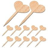 MAGICLULU Herzförmige Pflanzenstecker 30 Stück Bambus mit Gravurkunst zum Beschriften von Kräutern und Blumen Praktische Etiketten für Garten und Balkon