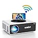 Proyector WiFi 1080P, 7500 Lúmenes WiMiUS Proyector WiFi Full HD 1920×1080P Soporta 4K Proyector WiFi Cine En Casa Proyector LED 100,000 Horas para Teléfonos,iPad,Fire TV Stick,PS4,PC HDMI USB VGA AV