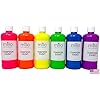 milo Fluorescent Neon Washable Tempera Paint | 16 oz Bottles 6 Colors | Made in the USA | Glows UV in Black Light | Safe & Non-Toxic Paint for Arts & Crafts, Poster, Window, Classroom, School, Project