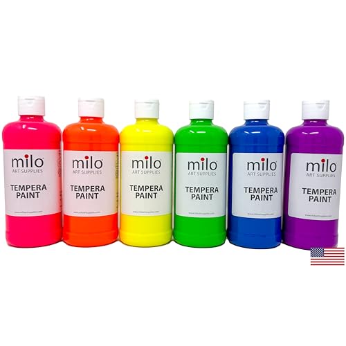 milo Fluorescent Neon Washable Paint | 16 oz Bottles 6