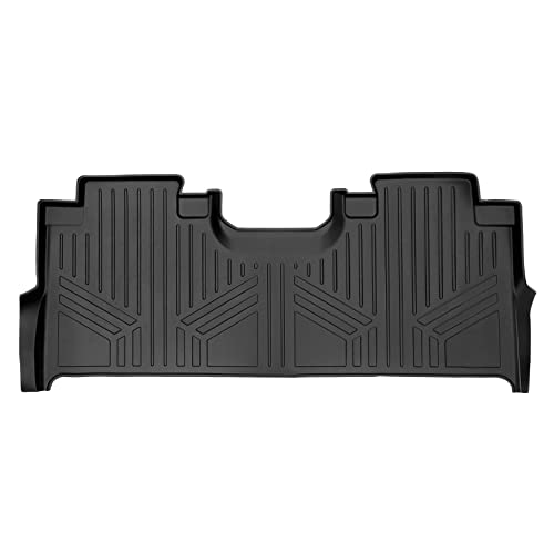 SMARTLINER Custom Fit Black 2nd Row Floor Mat Liner Compatible with 2022-2023 Ford F-150 Lightning (Only fits with 2nd Row Bench seat with Under seat fold-Flat Storage)