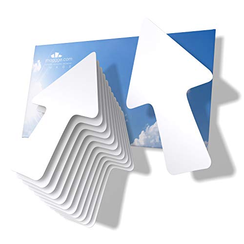 imaggge.com 12 flèches - Blanc - Autocollants de signalisation et d'orientation - Intérieur et extérieur - Directions, Parcours fléché, indications