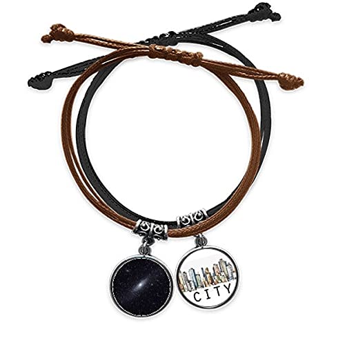 Bracelet corde White Star avec motif nébuleuses et détails en cuir véritable Sidi