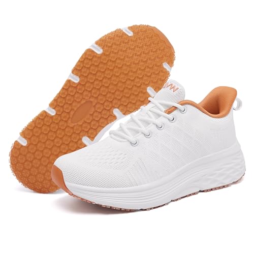 Image of AVW Womens Non Slip Work Shoes Water Resistant Walking Sneakers Food Service Chef Kitchen Shoes