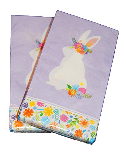 Easter Spring Buffet Paper Napkins Guest Towels for 40 (Purple Bunny Silhouette)