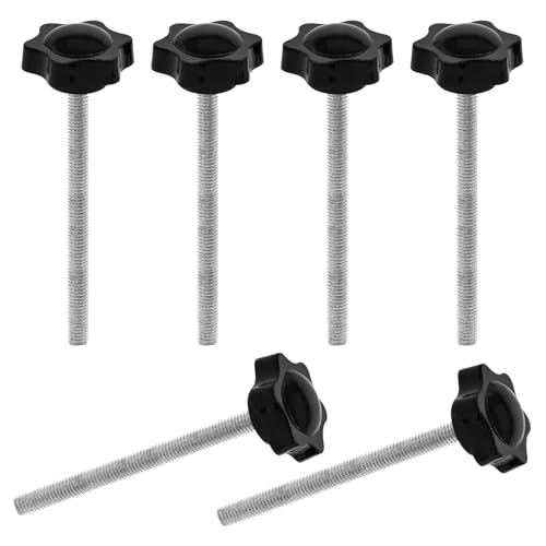 JJWNMLL 6 stücke M8*100mm Sechsecker Kunststoff Kopf Sternschraube, Sterngriffschraube,Gewinde Ersetzen Stern Hand,Handanfangschraube,mechanische Verriegelungsschraube