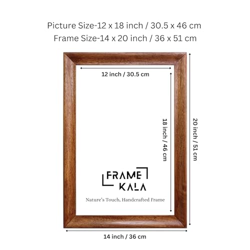 Image of Handcrafted Blue Color Vintage Wooden Photo Frame for Artworks, Pictures, Photos, Wall Frame, Home, and Office Decor - 12x18-inch Display, (Clove Brown, 12 x 18 inch Photo Size)