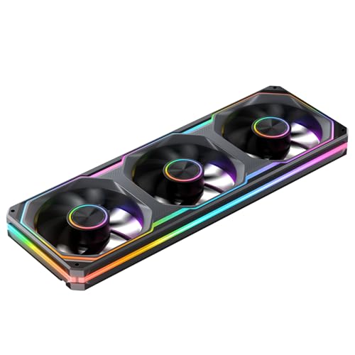 Image of JONSBO XA360BR (Reverse) PC Fan,Reverse Blade Silent Computer Fan, Dual-Light Effect, Switch At Will,All-in-One, Single Frame Unit with3x120mm ARGB Fans,1800RPM,28MM Thick,Black