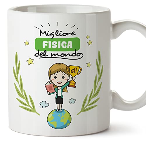 MUGFFINS Tazas para FÍSICA mujer - En Italiano - Migliore del Mondo - 11 oz / 330 ml - Regalo original y divertido