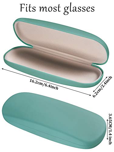 3 Pieces Hard Shell Glasses Eyeglasses Sunglasses Case With Eyeglass Cloth (Light Blue, White, Orange) #TOP1