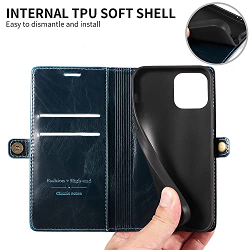 Capa de couro flip retrô para iPhone 13 Pro Max 14 12 Mini 11 XS X XR SE 2022 7 8 6 S Plus Blocking