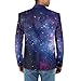 Jekioweii Galaxy Casual Blazer for Men Business Daily Suits One Button Long Sleeve Jacket Sport Coat Slim Fit Tuxedo for Prom, Party,Dinner