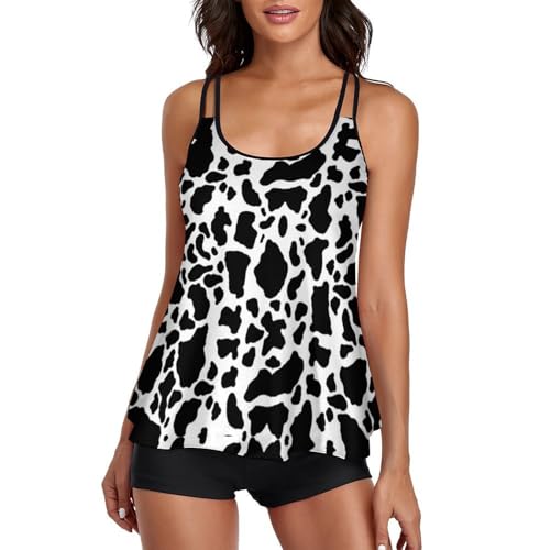 Tankini de vaca para mujer y shorts cómodos ideales para tus días de playa y piscina