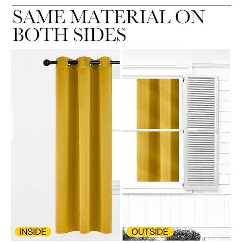 Image of NICETOWN Gold Blackout Cafe Faux Silk Curtains for Small Windows, 42 inch Wide by 63 inch Long, 2 Panels, Grommet Privacy Blackout Satin Drapes for Home Decoration