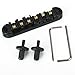 BLACK ROLLER SADDLE BRIDGE W/POSTS & SPANNER FOR ELECTRIC GUITAR