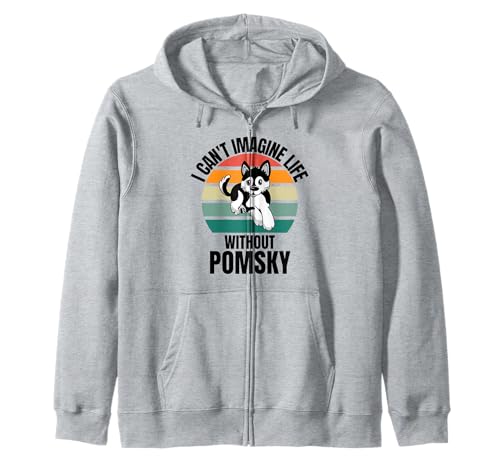 Chien rétro mignon I Can't Imagine Life Without Pomsky Dog Sweat à Capuche