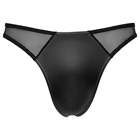 Orion Herren-String - sexy Rio-String für Männer, mit transparenten Mesh-Einsätze, angenehmes und rutschfestes Tragegefühl, Po-frei, hauteng, schwarz Cover