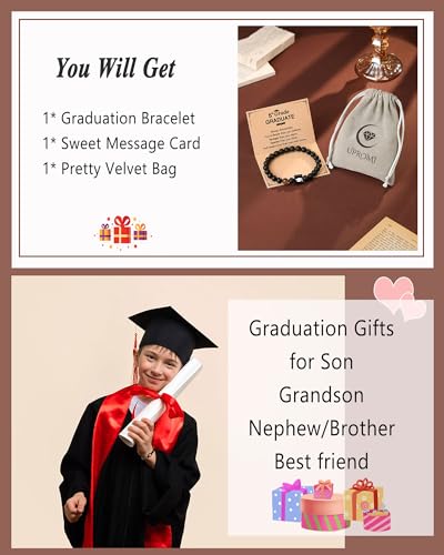 Image of UPROMI Graduation Gifts for Him Class Of 2024 Graduation Gifts for Men Teen Boys High School 5th 8th Grade Graduation Bracelet