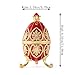QIFU Hand Painted Enameled Red Easter Egg Style Decorative Trinket Box Hinged Unique Gift for Family