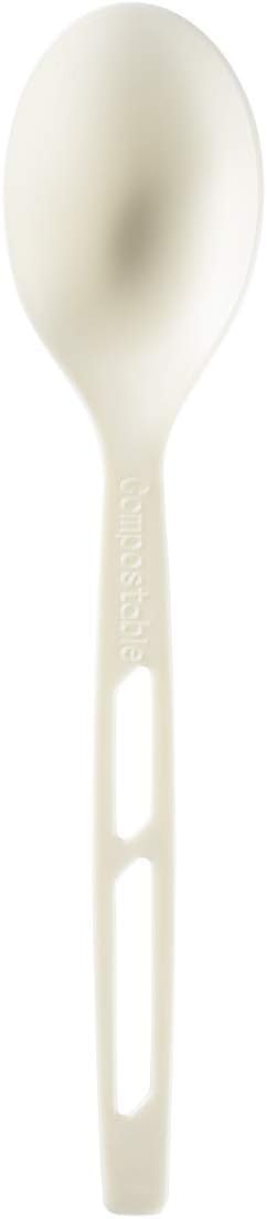 Karat Earth WRAPPED CPLA Compostable Tea Spoon, Heavy Weight (White) - 750 pcs