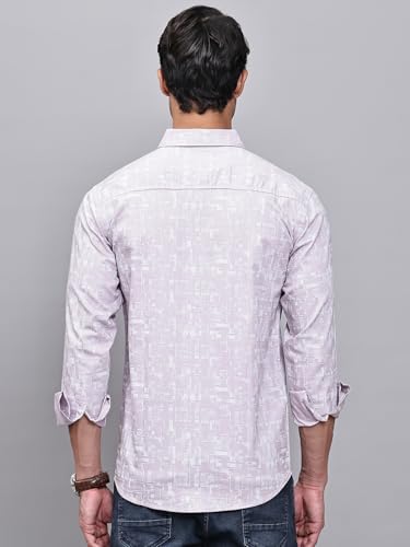 Image of Majestic Man Custom Geometric Printed Pure Cotton Slim Fit Casual Shirt