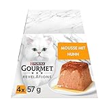 Gourmet Revelations Feine Mousse, Katzenfutter nass, mit Huhn, 6er Pack (4x57g)