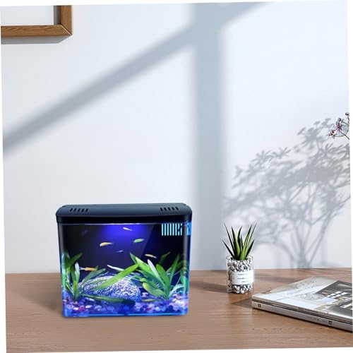 Fish-Tank-13-Gallon-Small-Aquarium-Clear-Aquarium-Tank-with-3-Layer-Filter--LED-Light-Self-Cleaning-Desktop-Fish-Tank-Home-Decor-for-Betta-Fish-Shrimp-Goldfish-Black-Aquarium-Tank-1-Gallon-Fish-T