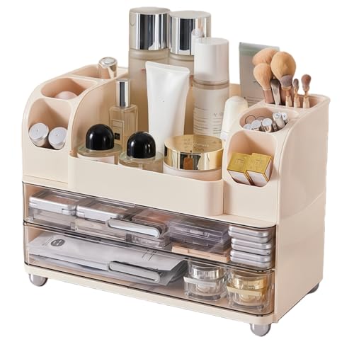 Zuroma ���ϕi���[�{�b�N�X ��e�� ���������o�� ���@�\ �f�X�N���� ���C�N�u���V���[ �������[ �k���� �ȃX�y�[�X �����[�P�[�X (34×18×24.5cm,�N���[���z���C�g)