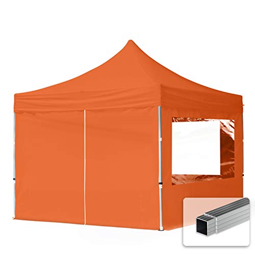 TOOLPORT Faltpavillon Faltzelt Pavillon 3x3m - 4 Seitenteile Aluminium 32mm Partyzelt 700N orange