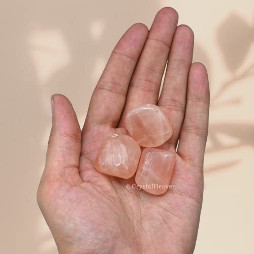 Image of Certified Star Rose Quartz Crystal Healing Tumbled Stone, Natural Polished Crystals for DIY Crafts, Manifestation, Meditation, Pooja Feng Shui and Reiki Healing (30 Grams)