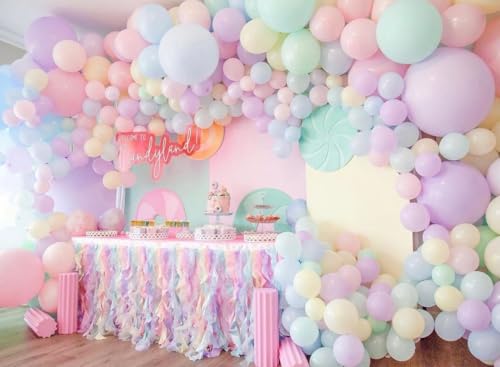Image of Pastel Rainbow Balloon Arch Kit, 162Pcs Macaron Assorted Colorful Party Balloon Garland Kit for Baby Shower, Wedding, Engagements, Birthday, Gender Reveal, Anniversary, Easter Decorations