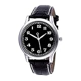 Nukinp Montres de Mode Montre inversée Hommes Montre Bracelet arrière à Quartz garçons dans Le Sens Inverse des Aiguilles d'une Bracelet en Cuir étanche Anti Horloge Marron