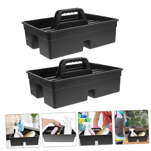 Cesta de limpieza PRETYZOOM de 2 piezas con asa y compartimentos 4