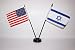 US USA American and Israel Israeli Star Of David Jewish 4"x6" Miniature Flags Desk Set with Gold Base