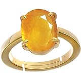 Anuj Sales Anillo de piedra preciosa Pukhraj de zafiro amarillo natural de calidad A+ de 7,25 ratti de 6,75 quilates certificado sin calefacción para mujeres y hombres