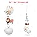 KAILUOLAI Kawaii Cat Keychain Bag Charm, Cute 3D Cat Pendant Key Ring, Soft White Plush Ball Accessory for Women Girls, Durable Gift for Birthday Christmas