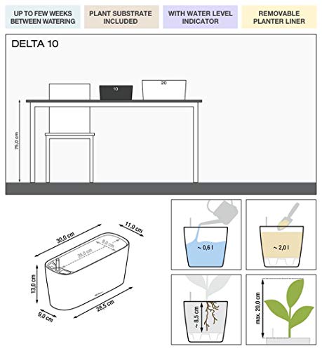 Lechuza - Delta Premium, Vaso con Sistema di