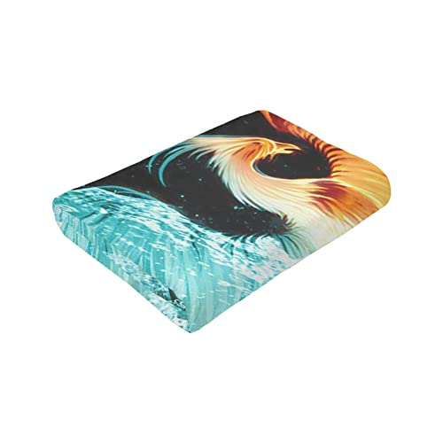 Girls Boys Cool Fire Flame Phoenix Bird Black Throw Blanket Fluffy Ultra-Soft Micro Fleece Blanket Fashion Plush Throw Blankets Gifts For Christamas And Birthday #TOP5