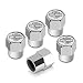 Harley-Davidson Chrome Valve Cap Covers with Black and White Bar & Shield
