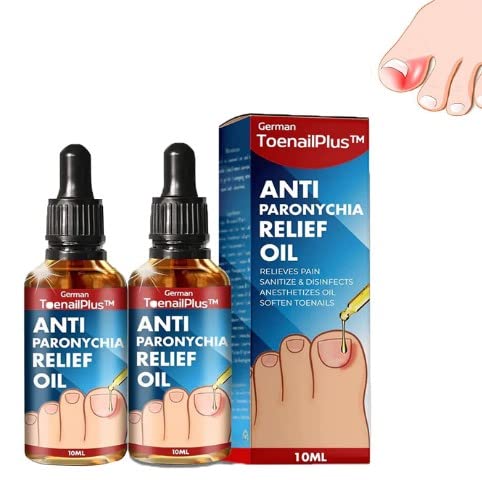 German Toenailplus Anti Paronychia Relief Oil, Meulisch Anti Paronychia Relief Oil, Ingrown Toenail Drops, Nail Helper Ingrowth Toenail Correction Treatment Oil (Pack of 2)