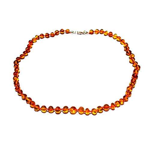Polished Dark Honey Baltic Amber Necklace for Men/Women or Adolescents