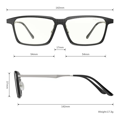 Image of ANYLUV Blue Light Glasses Men, Stylish Square Carbon Fiber Eyewear, Anti Eyestrain, Lightweight Mens Computer Gaming Glasses