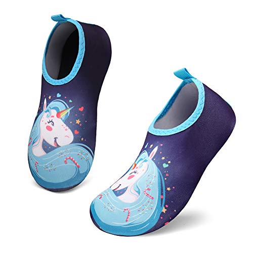 UBFEN Kids Water Shoes Aqua Socks Quick Dry Anti Slip Water Skin Barefoot Sports Swimming Beach Pool for Toddler Boys Girls